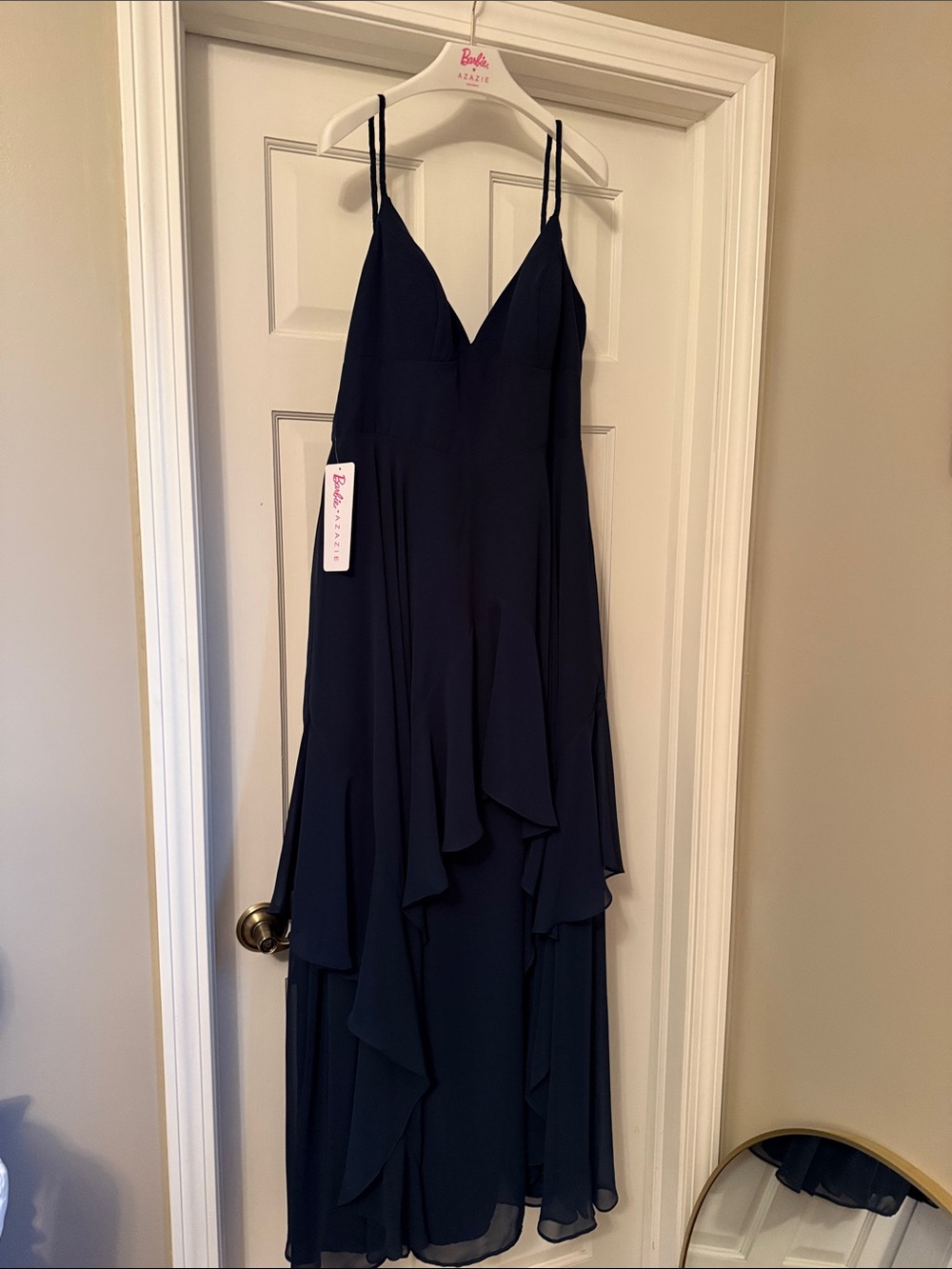 Azazie Dark Navy bridesmaid dress, Barbie collection